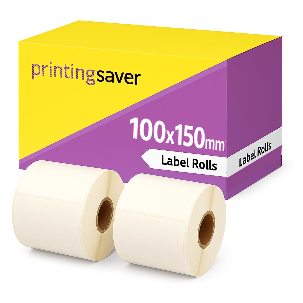 2 Compatible Rolls 100mm x 150mm White Direct Thermal Labels for Zebra GK420d GK420t GC420d GX420d GX420t GC420t GX430t GT800 LP2844 TLP 2844 Citizen CL-S521 CL-S621 CL-S631 (500 Labels per Roll)