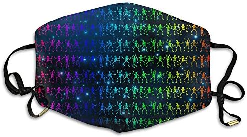 AlioaI Rainbow Dancing Skeleton. Unisex Dust Allergy Flu Masks Washable Activated Carbon Breath Healthy Safety Mouth Masks