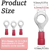 CEEYSEE 100Pcs M6 Red Insulated Ring Terminal Electrical Wire Crimp Connectors view 2