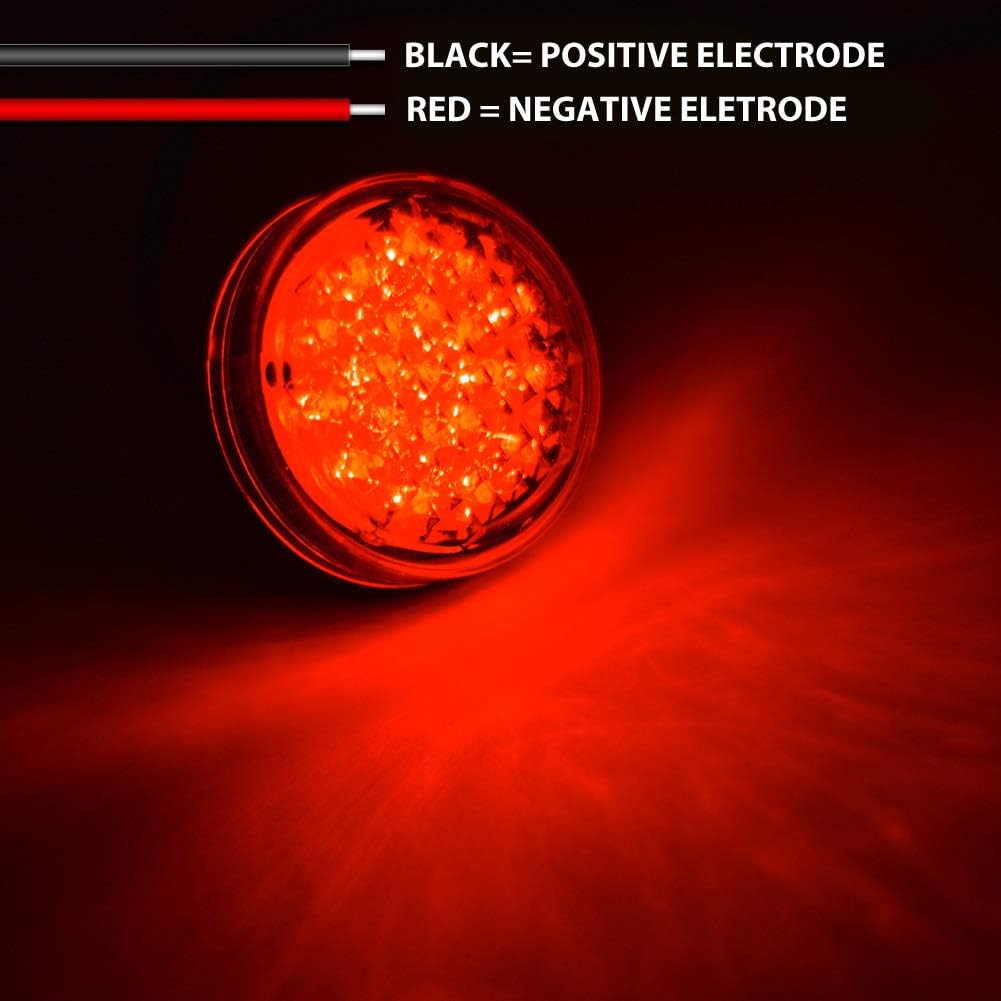 NATGIC Motorcycle Indicator Light Round 24 LED Universal Motorcycle Reflectors Tail Lamps Brake Marker Lights for Auto Vehicle Truck Trailer RV ATV Motorbike - Image 3