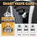 SkyEca Digital Tire inflator gauge for air compressor with smart valve caps for free, Black, Medium