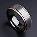 King Will Mens 8mm Brushed Finish Tungsten Carbide Ring 18K Rose Gold Plated Comfort Fit Wedding Band Black Inside