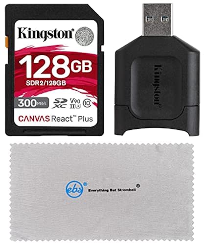 Kingston Canvas React Plus 128GB SDXC UHS-II Card with SD Memory
