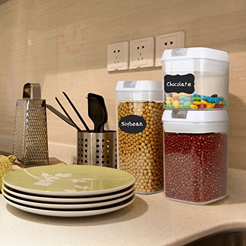 Air-Tight Food Storage Container Set - MCIRCO 7 Pieces Set Food Container with Bonus 20pcs Chalkboard Labels - Durable Plastic BPA Free - Easy Lock Lids to Keep Food Fresh - Thumbnail 5