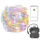 HAHOME Battery Operated Christmas Fairy String Lights with Remote for Holiday Wedding Halloween Patio Party Decoration,RGBWW
