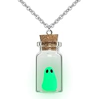 TKHLT Ghost Necklace, (Blue) The Adopt A Ghost in A Bottle Pendant