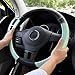 Elantrip Auto Reversible Leather Steering Wheel Cover Mint 14 1/2 to 15 inch for Car