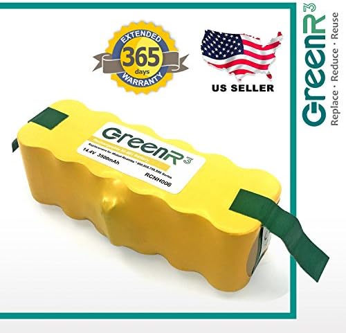 GreenR3 iRobot Roomba Battery 3500mAh 3.5Ah Ni-Mh for 80501 fit 500 600 700 510 520 530 531 532 535 536 540 550 551 560 570 580 595 614 620 630 650 655 660 680 690 760 770 780 790 800 Series 1-PACK