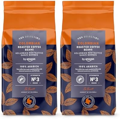 Colombian Coffee Bean, Medium Roast, 1 kg (2 Packungen x 500 g) – Rainforest Alliance zertifiziert