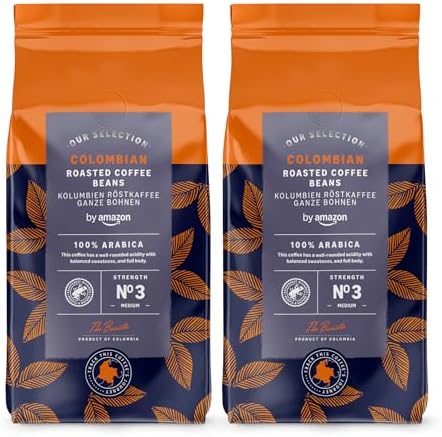Colombian Coffee Bean, Medium Roast, 1 kg (2 Packungen x 500 g) – Rainforest Alliance zertifiziert