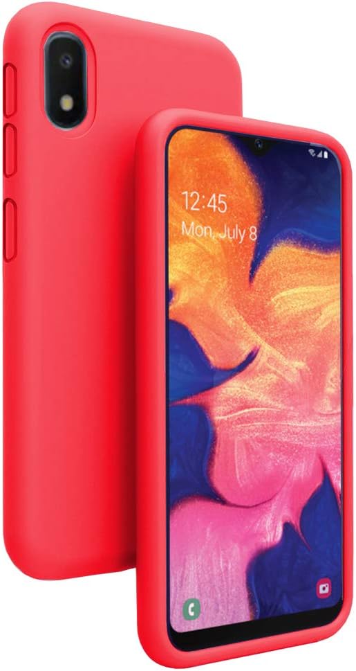 Liquid Silicone Case for Samsung Galaxy A10e, Gel Rubber Full Body Protection Shockproof Cover Slim Fit Case Drop Protection Case (Red)