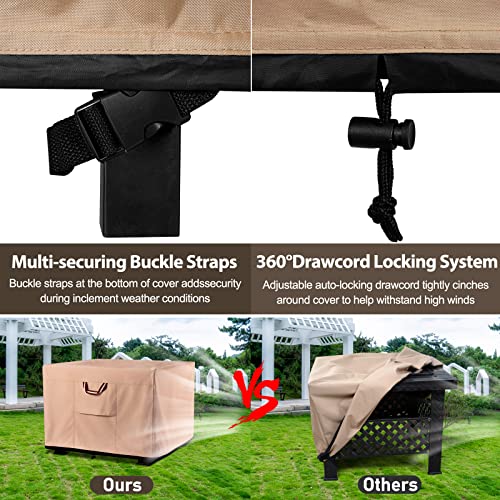 Square Fire Pit Covers 36 Inch Heavy Duty 900D Strong Tearresistant