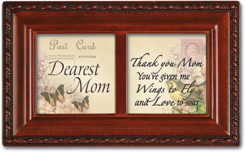 Cottage Garden Petite Music Box - Dearest Mom Plays Wind Beneath My Wings With Woodgrain Finish