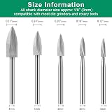 FOTYBEI Dremel Wood Carving Bits 5 Pcs 1/8 inch Shank Woodworking Bits view 6