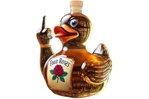 Funny Finger Whiskey Duck Bottle,10 Oz Glass Duck Statue Wine Bottle,Prank Duck Decanter Decoration for Bar,Office,Home (C)