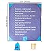 Outdoor Beach Blanket/Compact Portable Pocket Blanket by Athletrek- Waterproof Sandproof Lightweight Tarp/Poncho for Picnic, Camping, Hiking, Travel, Sports, Festival-Stakes, Pockets, Pouch, Carabiner
