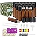 Glass Roller Bottles - 10ml, 24 Pack, Amber by Mavogel, Stainless Steel Roller Balls, Essential Oil Opener, Bottle Brush, Droppers, Funnel, and Labels Included