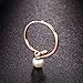 Bella Lotus 18k Rose Gold Plated Simulated Pearl Rings Wedding Bands, (Size 5.5 to 10)