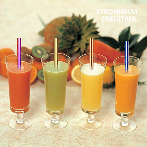 Bubble Tea Strohhalme,Strohhalm Edelstahl Wiederverwendbar,5 Stück Set 12mm Extra Breite Trinkhalme mit 1… – Bild 3