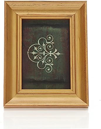 Zhenzan Frames 4x6 Inches Rectangular Solid Wood Desktop Picture Frame with Glass Front (4x6 Golden)