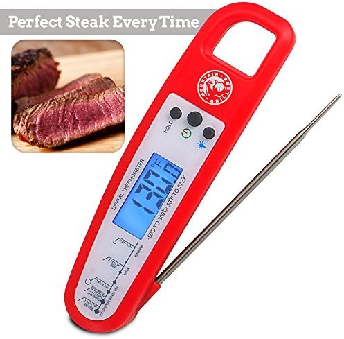 MEAT THERMOMETER - Digital Readout Lets You Cook Your Steaks To The Perfect Temp And Never Serve Under Cooked Chicken Again. Number 1 Rated For BBQ Grill, Smoker, Oven.