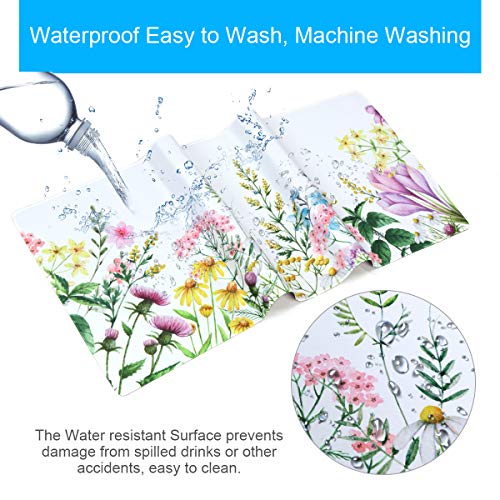 Anyshock Extended Gaming Mouse Pad, Large XL (35.4x15.7inch) Mouse Mat Keyboard Pad with Stitched Edges, Water-Resistant Non-Slip Base Ideal for Computer & PC (35.4x15.7inch,Flower)