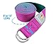 Wacces D-Ring Buckle Cotton Yoga Straps Bands – Best for Stretching (Rose-Turquoise, 10 ft)thumb 2