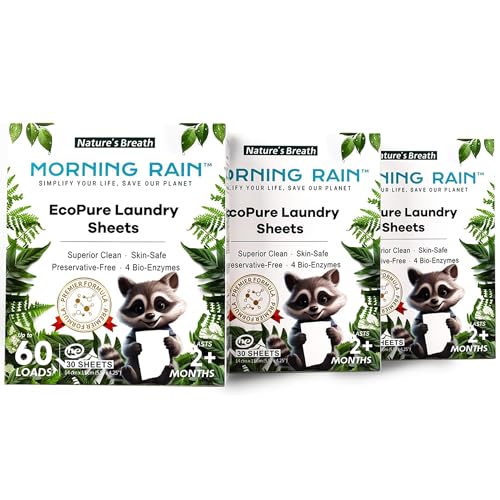 MorningRain Eco-Safe Laundry Detergent Sheets - Ingredients from Finland,Natura…