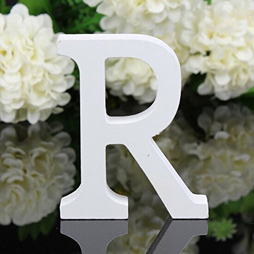 Totoo Decorative Wood Letters, Hanging Wall 26 Letters Wooden Alphabet Wall Letter for Children Baby Name Girls Bedroom Wedding Brithday Party Home Decor-Letters (R)