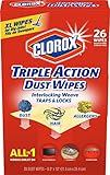 Clorox Triple Action Dust Wipes, Extra-Large, 26 Count Box