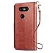 J&D Case Compatible for LG V35 Case/LG V35 ThinQ Case/V30S Case/V30S ThinQ Case/LG V30/LG V30 Plus Case, Wallet Stand Slim Fit Heavy Duty Protective Shockproof Flip Wallet Case for LG V30 Case Brown