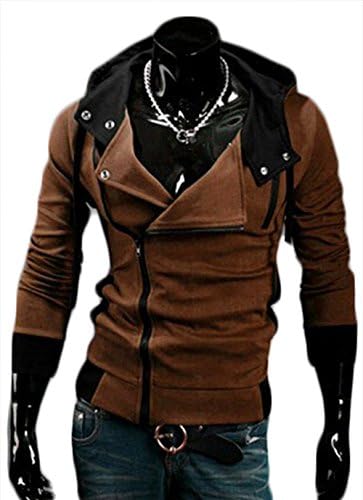 Yamx Men's Fashion Oblique Zipper Hoodie Casual Top Coat AI-105