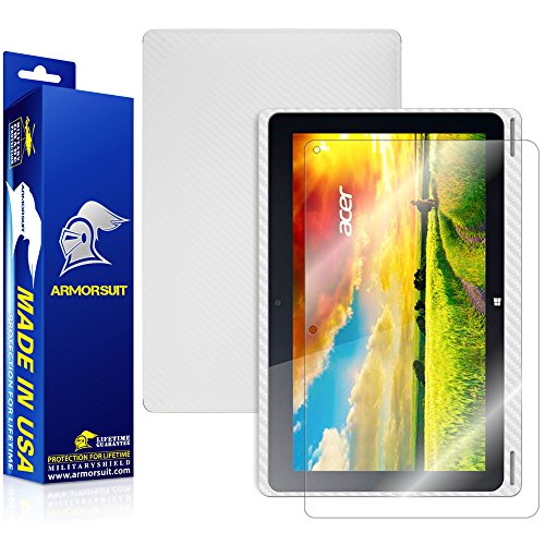 ArmorSuit MilitaryShield - Acer Aspire Switch 10 (SW5-011) Screen Protector + White Carbon Fiber Full Body Skin Protectorw/ Lifetime Replacements