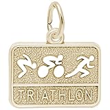 Gold Plated Triathlon Charm, Charms for Bracelets
