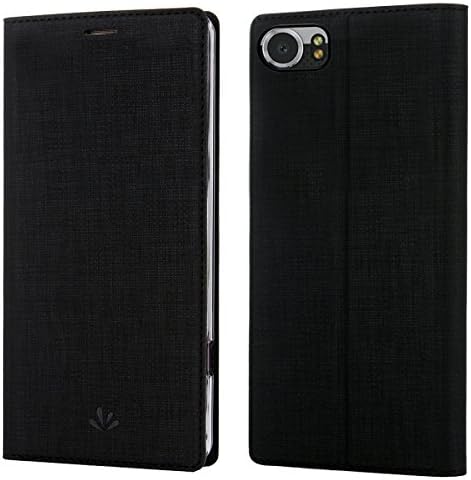 BlackBerry Keyone Case,PU Leather wallet Slim Thin case Flip Folio [Kickstand Feature] with ID&amp;Credit Card holder Magnetic Closure TPU Bumper Full cover case for Keyone (black)