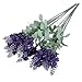 Broadfashion 1x 10 Heads Artificial Lavender Silk Flower for Bouquets Wedding Home Party Decor (Dark Purple)