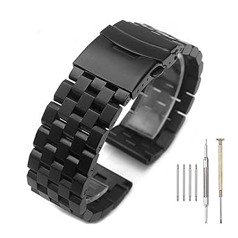 Amazon 時計バンド ステンレス 24mm 腕時計バンド 時計 メタルバンド