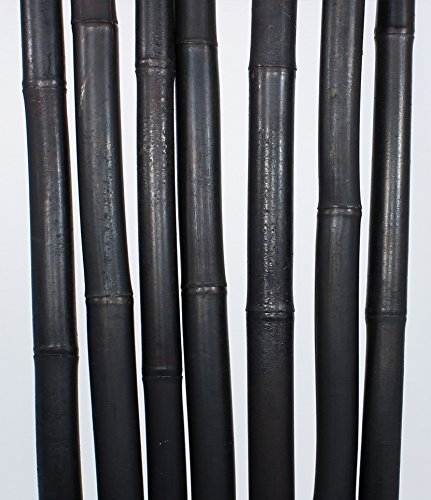 GreenFloralCrafts Decorative Bamboo Poles 3.5 FT, BLACK , Set of 7 Bamboo Sticks & Botanical Accent