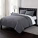 London Fog Garment Washed Crinkle Quilt Set (KING, Gray)