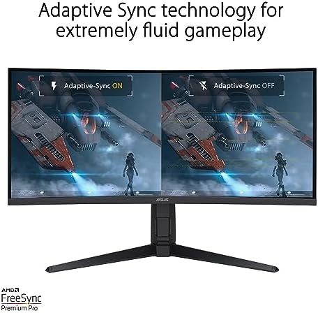 TUF Gaming VG34VQL3A - Ecran PC Esport Gaming incurvé 34" WQHD (3440 x 1440, 180Hz, 1500R, Extreme Low Motion Blur, Freesync Premium Pro, 1ms GTG, DisplayHDR 400, DisplayWidget Center)