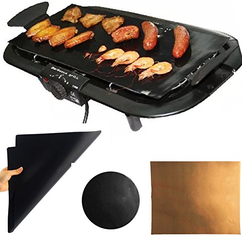 YOTHG BBQ Grill Mat,Barbecue Grill Sheet,Non Stick, Reusable,Easy to Clean,for Grilling Meat,Veggies,Seafood,Eggs - Ideal for Charcoal Grill/Gas Grill (Copper 33 x 40cm)