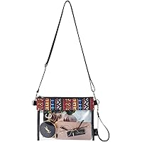 Clear Bag Stadium Approved Clear Purse Clear Crossbody Bag for Concert Bench Travel Work Sporting Event (Red)
