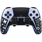 JEMDO Controller Performance Grips Compatible PlayStation 5 DualSense Edge Controller,PS5 Anti-Slip Stickers Tape,Sweat-Absorbent Cover Skin,ps5 Edge Accessories,Black Print