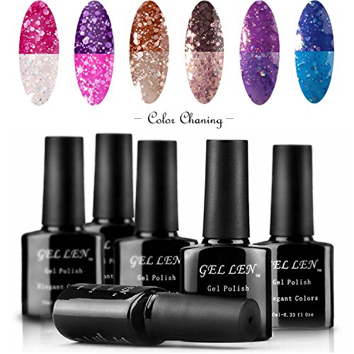 Gellen Color Changing Temperature Gel Nail Polish Set of 6 Colors 10ml Each Well-selected Uv Led Gel Polish 02 Gellen Color Changing Temperature Gel Nail Polish Set of 6 Colors 10ml Each Well-selected Uv Led Gel Polish 02