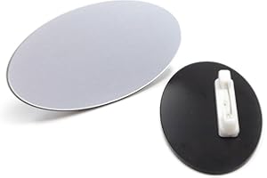 ALL QUALITY Oval Name Badge Blanks with Pin - 10 Pack (Brushed Silver)