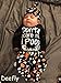 4Pcs Halloween Costume Outfit Set Baby Boys Girls Funny Romper (3-6 Months, black01)