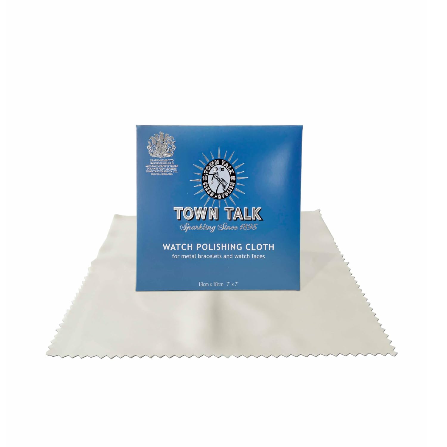 Town Talk Watch Cleaning Cloth – 18 × 18 cm | Soft Polishing Cloth for Watches & Metal Bracelets