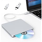 External CD DVD Drive, VersionTECH. USB C Type-c Ultra Slim Portable CD DVD RW DVD CD ROM Burner Writer Superdrive with High 
