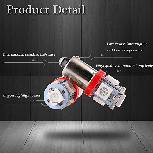 GLL BA9S LED Bulb 5SMD Red 1893 44 47 756 1847 Wedge Pinball Machine Light Car Instrument Panel Gauge Cluster Lamp 6VDC/6.3VDC 20pack