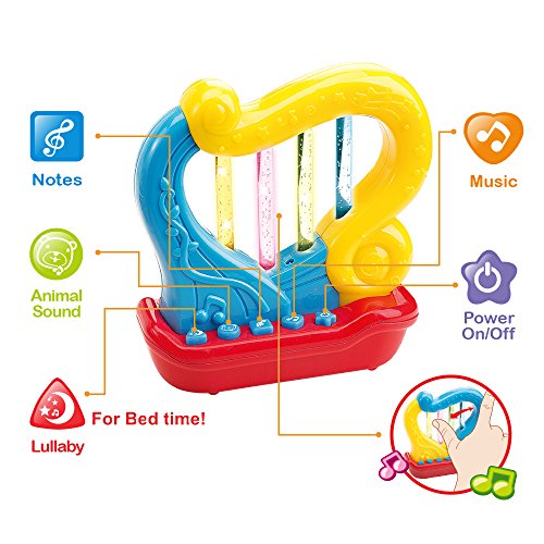 First Harp. Battery Operated Music With Features for Learning and Entertainment for Your Baby and Toddler. Portable Small Size.